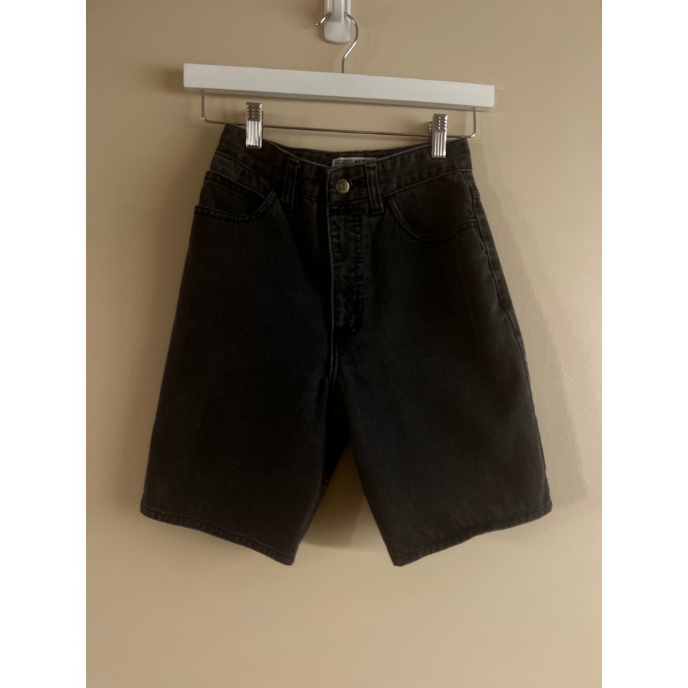 Vintage Guess Georges Marciano denim shorts 27 black bermuda 100% cotton